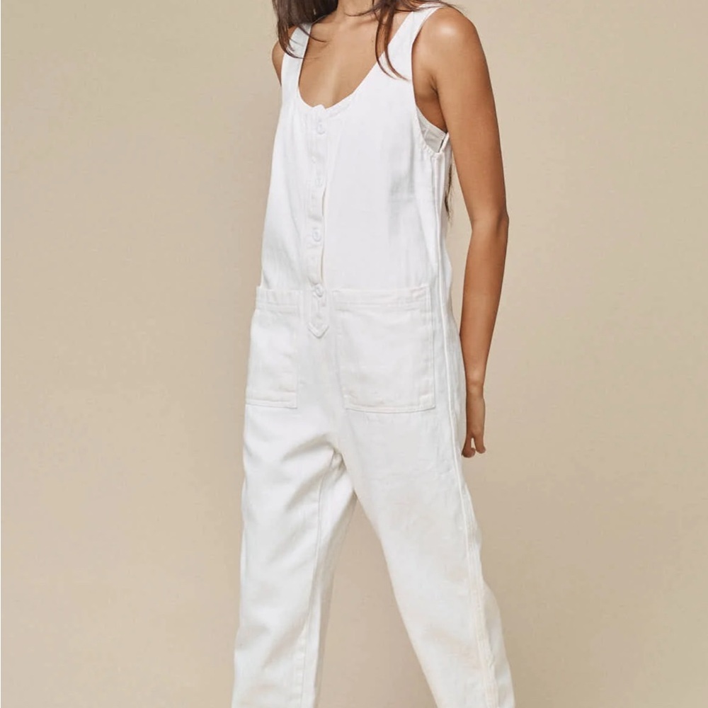 Jungmaven Tan Button-Front Cotton Jumpsuit - Picture 2 of 4